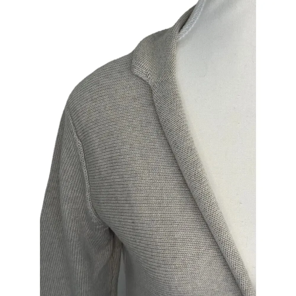 Eileen Fisher Womens Petite P Merino Wool Cardigan Sweater Beige Button Front